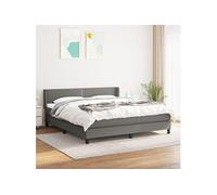 Sommier à Lattes de Lit avec Matelas Rembourré Gris Foncé 180x200cm Tissu vidaXL