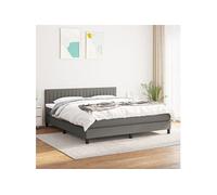 Boxspring met matras stof donkergrijs 180x200 cm3140234