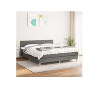 Boxspring met matras stof donkergrijs 180x200 cm3140634
