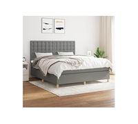 Boxspring met matras stof donkergrijs 180x200 cm3142674