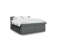 Vidaxl Sommier À Lattes De Lit Avec Matelas Gris Foncé 180x200cm Tissu Gris