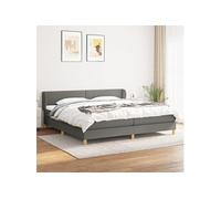 Sommier à Lattes de Lit avec Matelas Rembourré Gris Foncé 200x200cm Tissu vidaXL