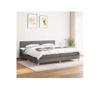 Boxspring met matras stof donkergrijs 200x200 cm3140482