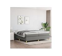 vidaXL Boxspring met matras stof donkergrijs 200x200 cm3144547 Gris G