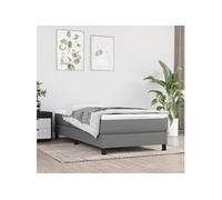 Sommier à Lattes de Lit avec Matelas Rembourré Noir 90x190 cm Tissu vidaXL