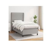 Boxspring met matras stof lichtgrijs 100x200 cm3128101