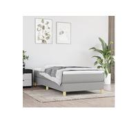 Sommier à Lattes de Lit avec Matelas Rembourré Gris Foncé 100x200cm Tissu vidaXL