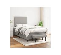 Boxspring met matras stof lichtgrijs 120x200 cm3136421