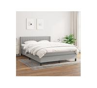 Boxspring met matras stof lichtgrijs 140x200 cm3129873