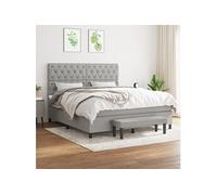 Boxspring met matras stof lichtgrijs 160x200 cm3136845