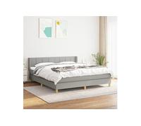 Vidaxl Lit À Sommier Tapissier Avec Matelas Gris Clair 180x200cm Tissu Gris