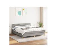 Boxspring met matras stof lichtgrijs 180x200 cm3140873