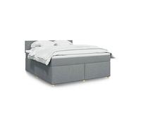 Vidaxl Sommier À Lattes De Lit Avec Matelas Gris Clair 180x200cm Tissu Gris