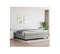 vidaXL Boxspring met matras stof lichtgrijs 200x200 cm3144447 Gris G