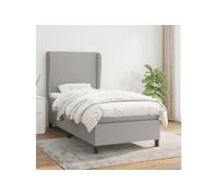 Boxspring met matras stof lichtgrijs 90x190 cm3127765