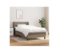 Vidaxl Lit À Sommier Tapissier Avec Matelas Taupe 100x200 Cm Tissu