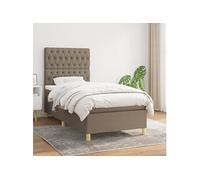 Sommier à Lattes de Lit avec Matelas Rembourré Gris Foncé 100x200cm Tissu vidaXL