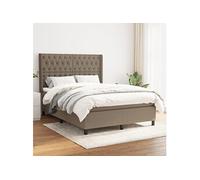 Boxspring met matras stof taupe 140x190 cm3131669
