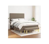 vidaXL Boxspring met matras stof taupe 140x190 cm3136993 Taupe G
