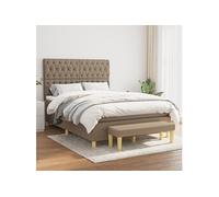 vidaXL Boxspring met matras stof taupe 140x200 cm3137401 Taupe G