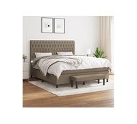 Boxspring met matras stof taupe 180x200 cm3136857