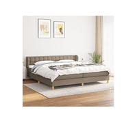 Lit À Sommier Tapissier Avec Matelas Taupe 200x200 Cm Tissu Gris