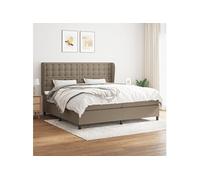Sommier à Lattes de Lit avec Matelas Rembourré Gris Foncé 200x200cm Tissu vidaXL