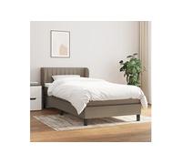 Lit à ressorts avec matelas avec tête de lit tissu à réglable vidaXL vidaXL