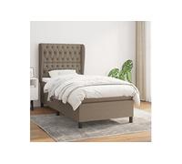 Boxspring met matras stof taupe 90x200 cm3128177