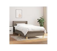 Boxspring met matras stof taupe 90x200 cm3130325