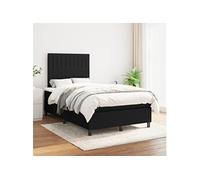 Vidaxl Lit À Sommier Tapissier Avec Matelas Noir 120x200 Cm Tissu Noir