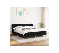 Boxspring met matras stof zwart 160x200 cm3126975