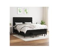 Boxspring met matras stof zwart 160x200 cm3136847
