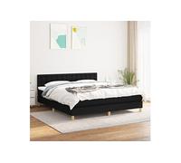 Boxspring met matras stof zwart 160x200 cm3140947