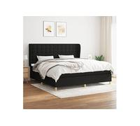 Boxspring met matras stof zwart 200x200 cm3128871