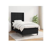 Boxspring met matras stof zwart 90x200 cm3131403