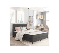 Sommier Tapissier Gris Foncé Tissu - Vidaxl Gris