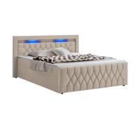 Boxspringbett Leona - Velvet Beige 180 cm