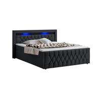 Boxspringbett Leona - Velvet Noir 180 cm