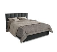 Boxspringbett Seattle - Tissu Malmo Gris foncé 180 x 200 cm