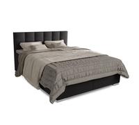 Boxspringbett Seattle - Tissu Malmo Noir 180 x 200 cm