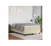 Vidaxl Sommier À Ressorts De Lit Crème 120x200 Cm Similicuir
