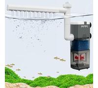 boxtech Filtre d'aquarium interne 3 W, 4 en 1, pompe de puissance ultra silencieuse, filtre éponge réglable, débit 220 l/h, convient pour 5-65 litres