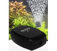 boxtech Pompe à Air pour Aquarium, Kit de Pompe à oxygène puissante de Sortie Simple pour Aquarium avec Tuyau d'air, Pierre à Bulles, clapet Anti-Retour (2W)