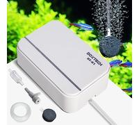 boxtech Pompe à air pour aquarium, pompe à oxygène ultra silencieuse, puissante pompe aérateur pour faire des bulles d'air riches et fines (3 à 30 gallons (avec accessoires)