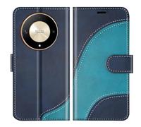 BoxTii Coque pour Honor Magic 6 Lite 5G / Honor X50 / Honor X9B, Housse en Cuir PU Pochette de Portefeuille, Magnétique Étui de Protection Housse Coque pour Honor Magic 6 Lite 5G / X50 / X9B, Bleu