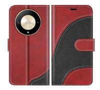 BoxTii Coque pour Honor Magic 6 Lite 5G / Honor X50 / Honor X9B, Housse en Cuir PU Pochette de Portefeuille, Magnétique Étui de Protection Housse Coque pour Honor Magic 6 Lite 5G / X50 / X9B, Rouge