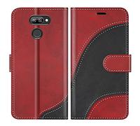 BoxTii Coque pour LG K40S, Portefeuille Etui en Cuir PU, Magnétique Protection Housse Coque pour LG K40S, Rouge
