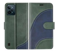 BoxTii Coque pour Oppo Realme C31 4G, Portefeuille Etui en Cuir PU, Magnétique Protection Housse Coque pour Realme C31 4G, Vert