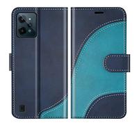 BoxTii Coque pour Oppo Realme C31 4G, Portefeuille Etui en Cuir PU, Magnétique Protection Housse Coque pour Realme C31 4G, Bleu